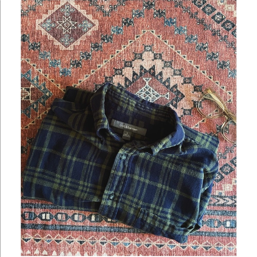 Forest & Navy Flannel Button Down
